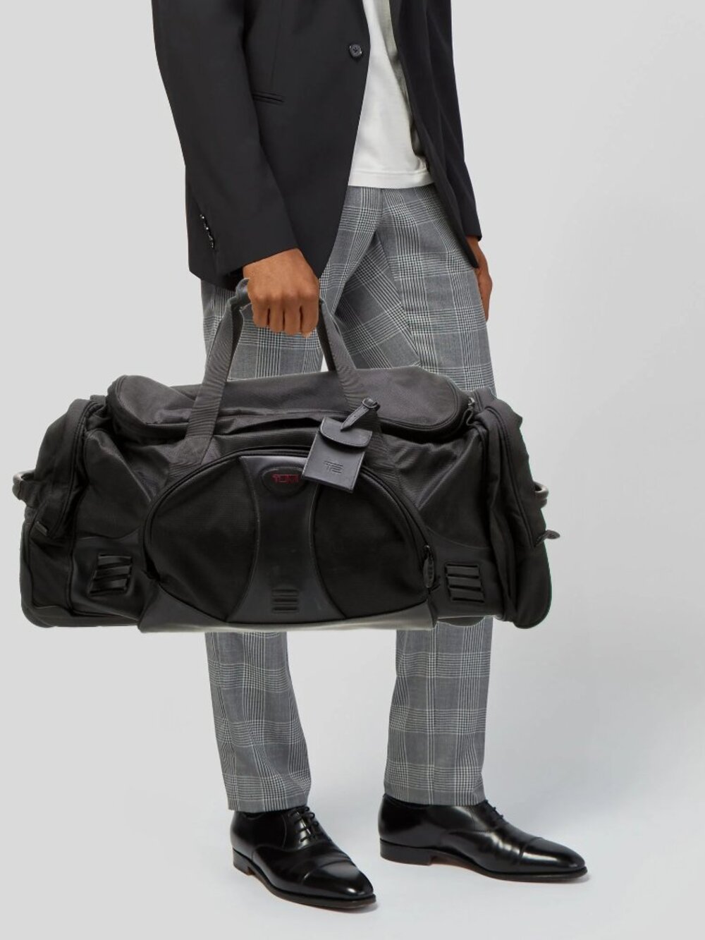 TUMI Leather Trim Canvas Carry-On DUFFLE BAG